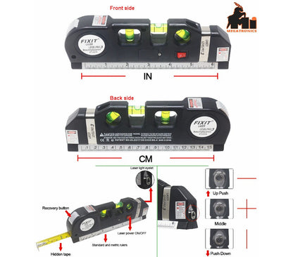 8-in-1 Laser Level Measure with Steel Tape – Multipurpose Measuring Tool with Laser & Scale |