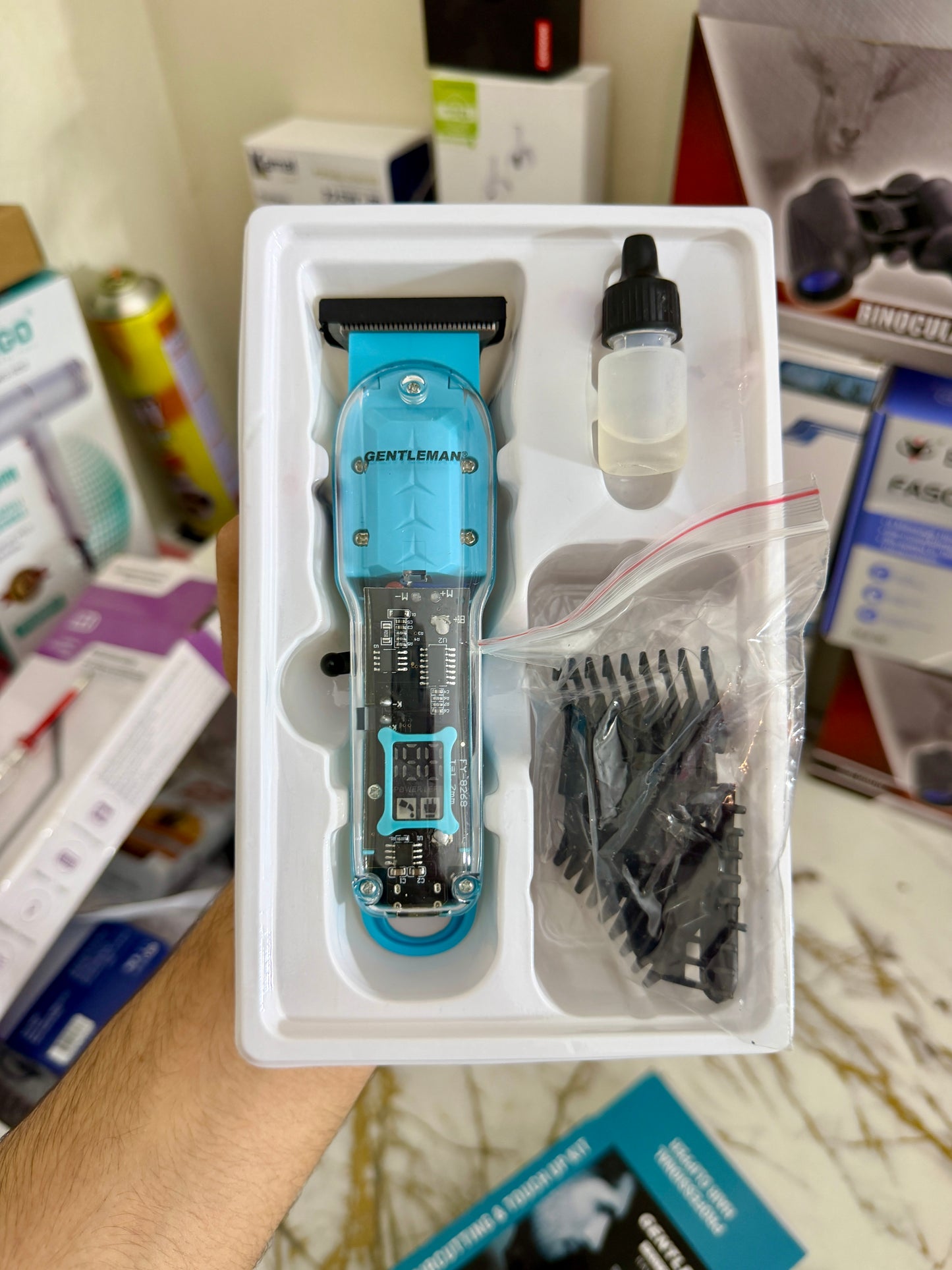 Gentlemen gt 8268 Professional Hair Trimmer with LED Display & Transparent Body – 180 Min Runtime