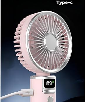 Rechargeable Handheld High-Speed Wind Turbine Fan – Portable Turbo Fan with Gear Display