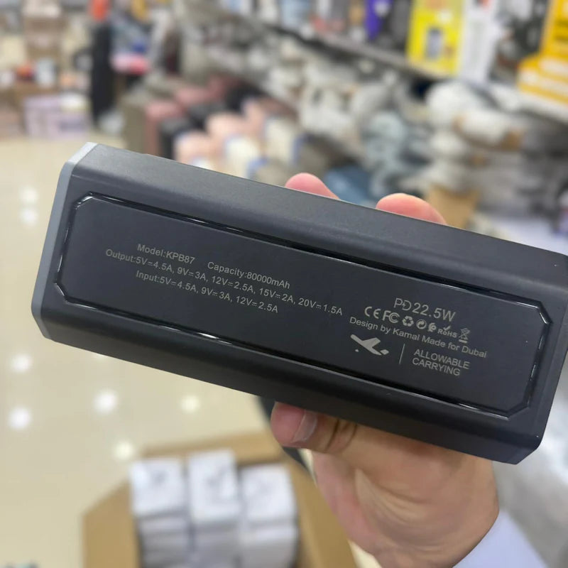 80000mAh Camping Power Bank KPB87 – Fast Charging with LED Light | AwamiImport.com