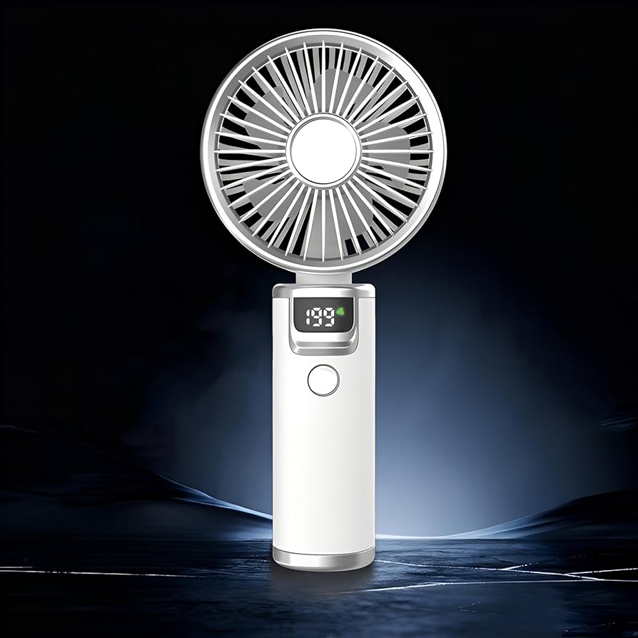 Rechargeable Handheld High-Speed Wind Turbine Fan – Portable Turbo Fan with Gear Display