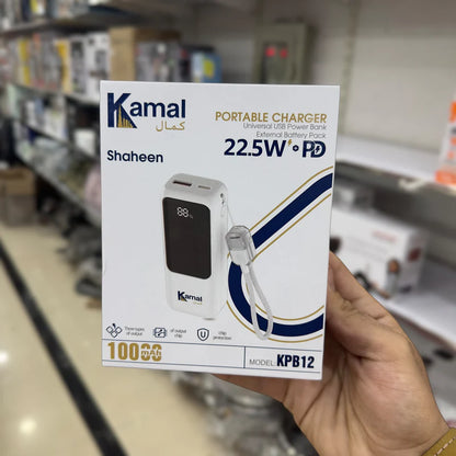 Kamal Shaheen 10000mAh Power Bank KPB12 – Fast Charging Compact Backup |