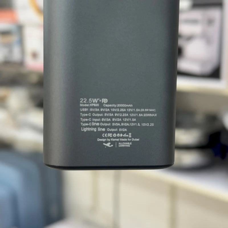 Kamal  20000mAh 22.5W Fast Charging Power Bank KPB20 – High-Speed Backup |