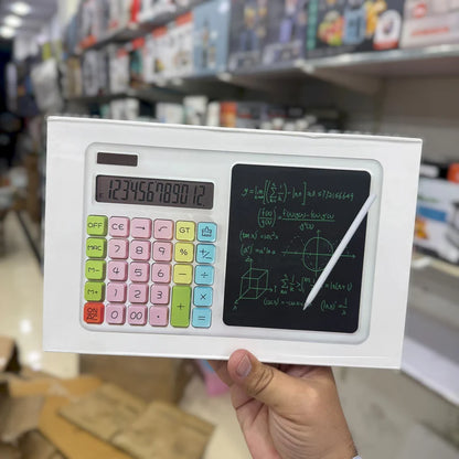 2-in-1 Calculator with LCD Writing Board ZY-2208 – Digital Calculator + Smart Writing Tablet
