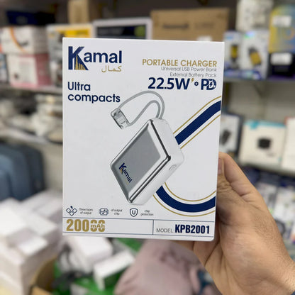 Kamal 20000mAh Ultra Compact Power Bank KPB2001 – Fast Charging Pocket Size |