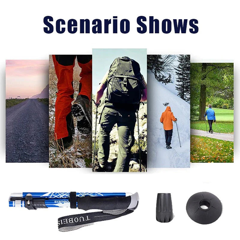 High-Quality Foldable Hiking Stick – Lightweight & Durable Trekking Pole | AwamiImport.com