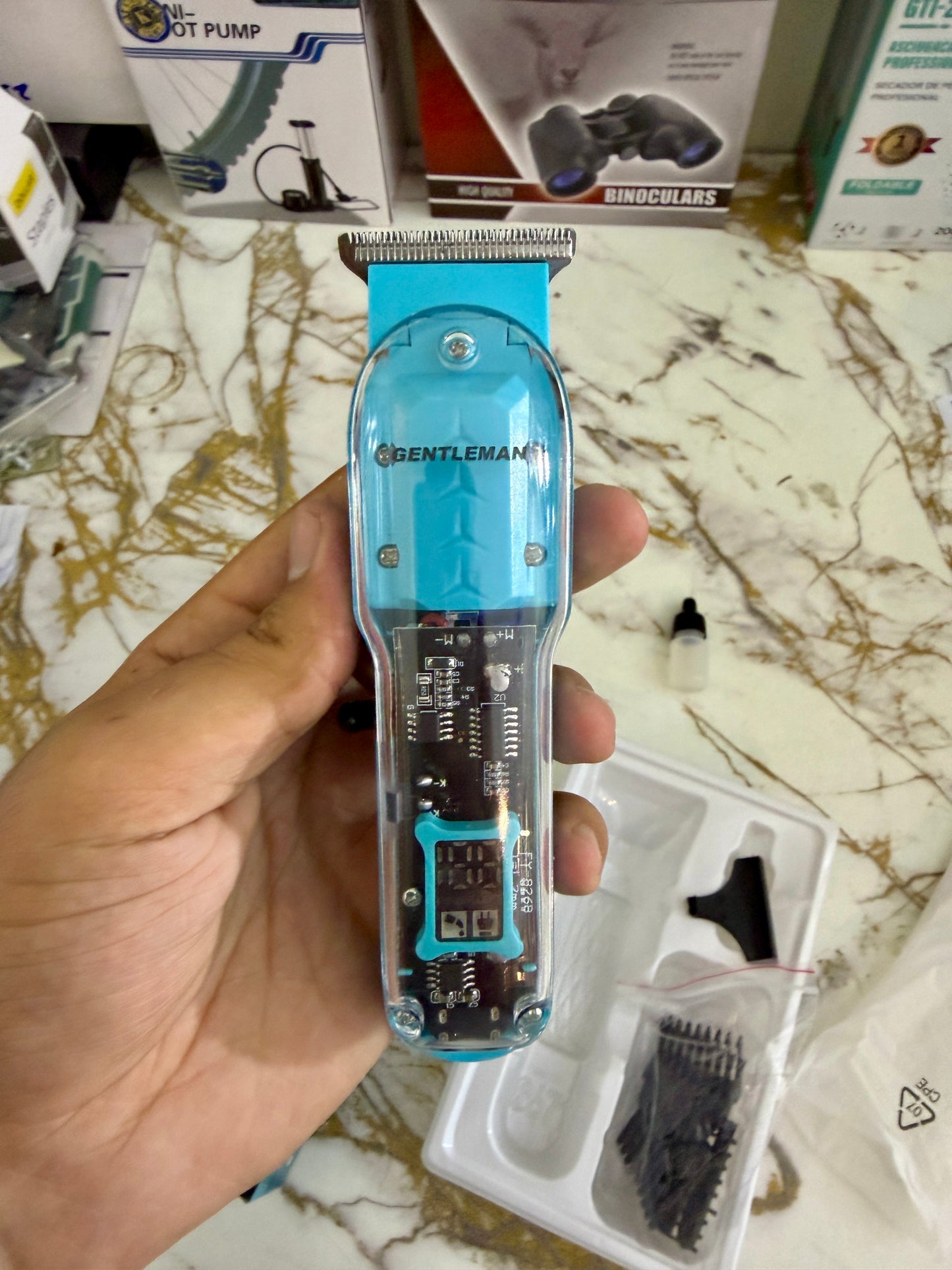 Gentlemen gt 8268 Professional Hair Trimmer with LED Display & Transparent Body – 180 Min Runtime