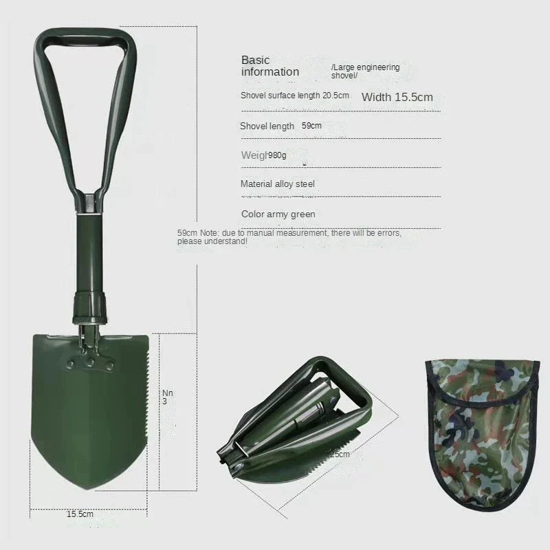 Heavy-Duty Foldable Camping Shovel – Compact & Multi-Purpose Tool [AwamiImport.com