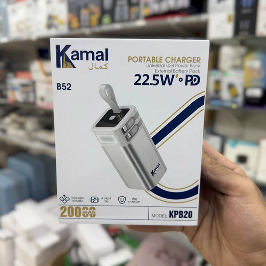 Kamal  20000mAh 22.5W Fast Charging Power Bank KPB20 – High-Speed Backup |