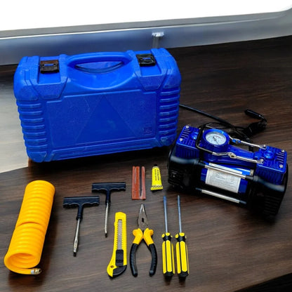 Imported Air Compressor Dual Cylinder Full Kit with Box – Heavy Duty 12V Auto Tyre Inflator Pump