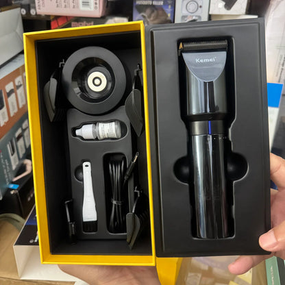 KEMEI KM3293 Metal Body Digital Display Hair Trimmer – 6800RPM with 3mm, 6mm, 9mm & 12mm Guide Combs