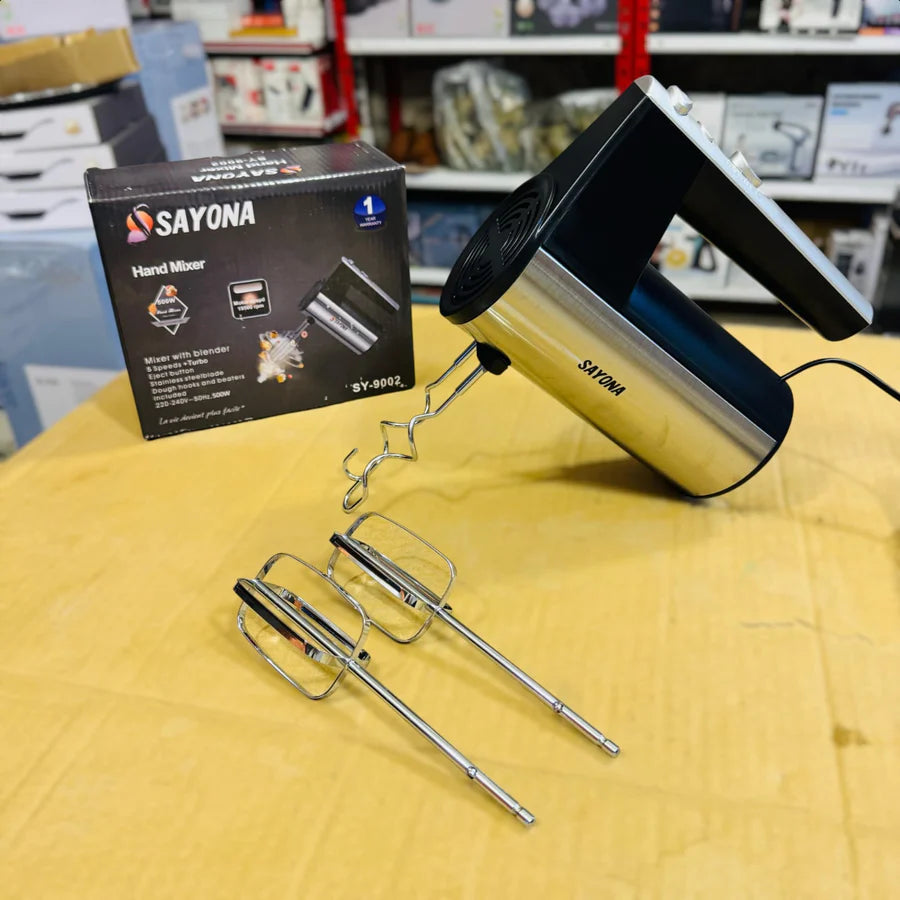 Sayona SY-9002 Hand Mixer – 5-Speed with Turbo Function | AwamiImport.com
