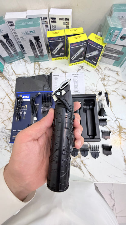 GLAKER  6-in-1 Grooming Kit for Men – Professional Beard Trimmer, Body Groomer & Cordless Hair Cutting Machine