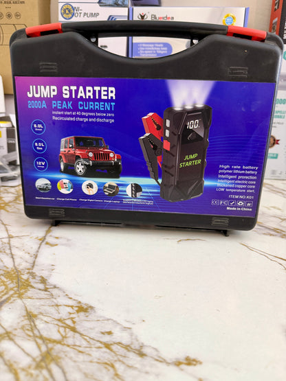 2000A Peak Car Jump Starter & Power Bank with LED Light