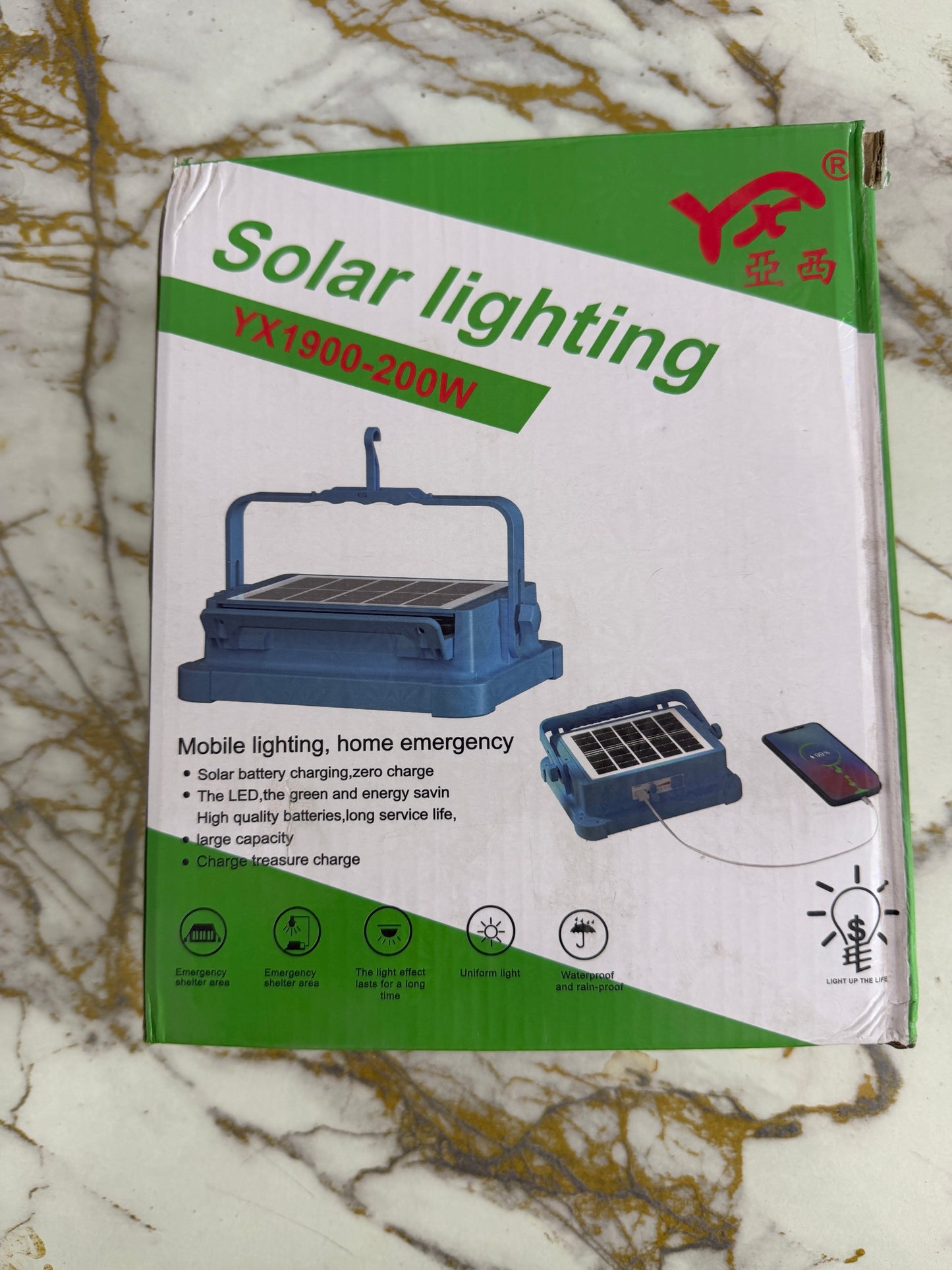 Solar 200W Emergency Home & Mobile Light – Zero Electricity | YX 1900-200W