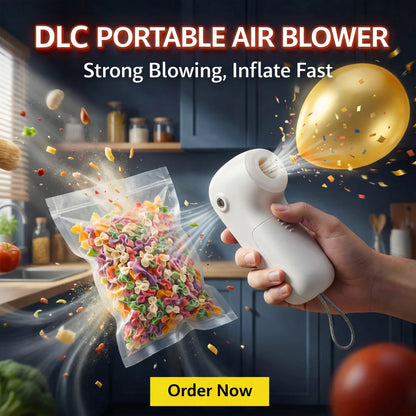 DLC 6-in-1 Inflator Pump & Handheld Vacuum, Portable Air Pump with Sealing & Inflation Modes