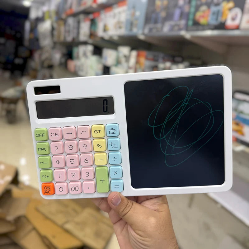 2-in-1 Calculator with LCD Writing Board ZY-2208 – Digital Calculator + Smart Writing Tablet