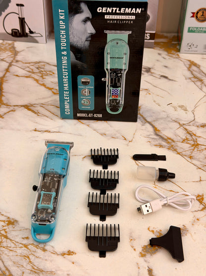 Gentlemen gt 8268 Professional Hair Trimmer with LED Display & Transparent Body – 180 Min Runtime
