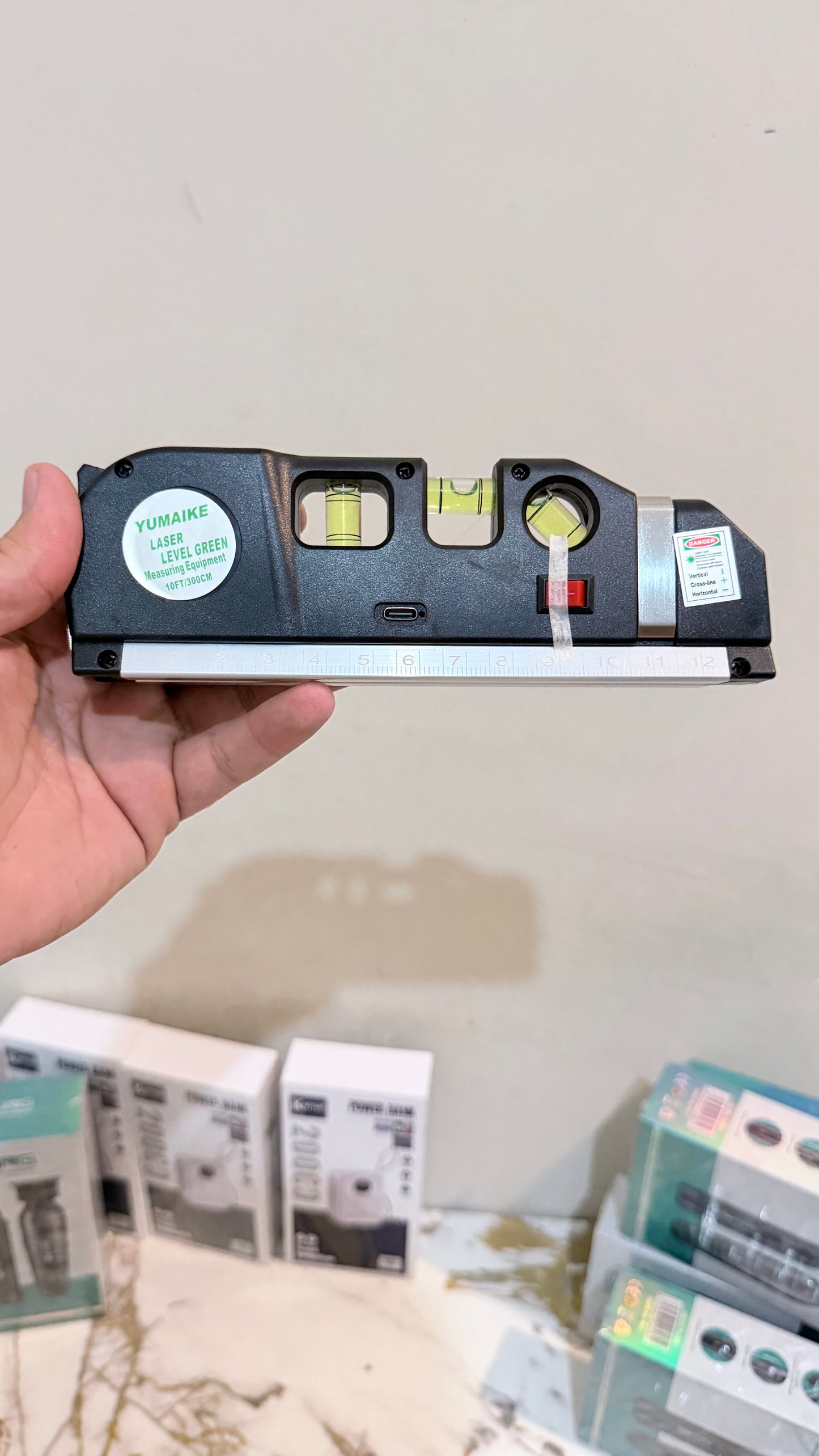 8-in-1 Laser Level Measure with Steel Tape – Multipurpose Measuring Tool with Laser & Scale |