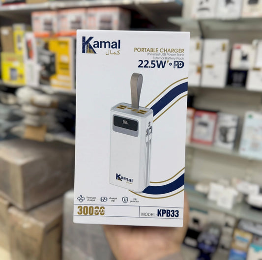 30000mAh High Capacity Power Bank KPB33 – Fast Charging Long Backup |