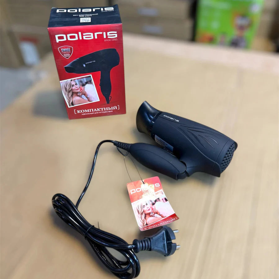 Polaris Switzerland Foldable Hair Dryer – Compact, Powerful & Travel-Friendly | AwamiImport.com