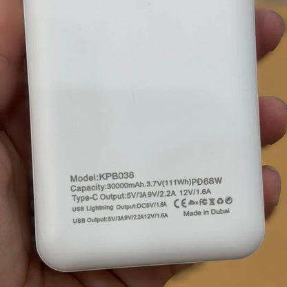 Kamal 30000mAh Compact Power Bank KPB038 – High Capacity Portable Backup | MADE IN DUBAI