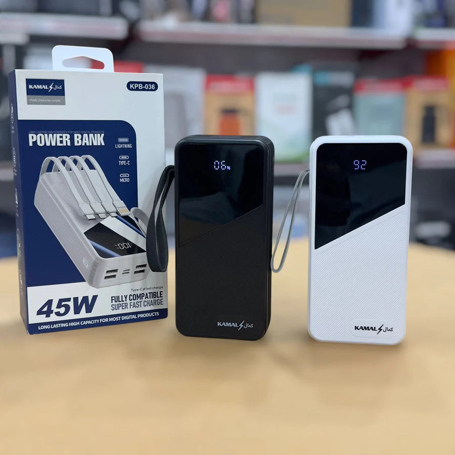Kamal 45W 30000mAh Power Bank KPB-036 | Made in Dubai 🇦🇪 | Ultra Fast Charging Backup