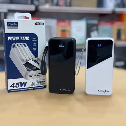 Kamal 45W 30000mAh Power Bank KPB-036 | Made in Dubai 🇦🇪 | Ultra Fast Charging Backup