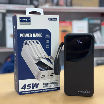 Kamal 45W 30000mAh Power Bank KPB-036 | Made in Dubai 🇦🇪 | Ultra Fast Charging Backup
