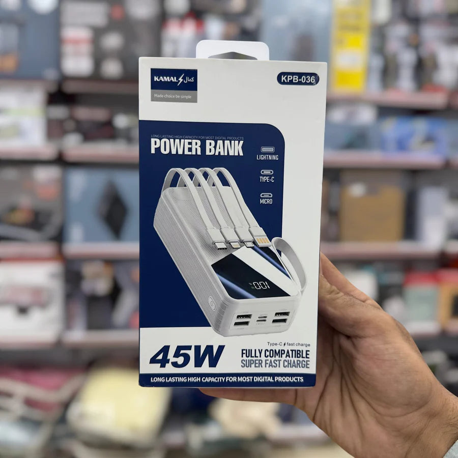 Kamal 45W 30000mAh Power Bank KPB-036 | Made in Dubai 🇦🇪 | Ultra Fast Charging Backup
