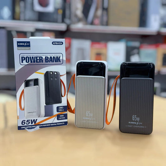 Kamal 65W Super Fast Charging 30000mAh Power Bank KPB-034 – PD Laptop Support |