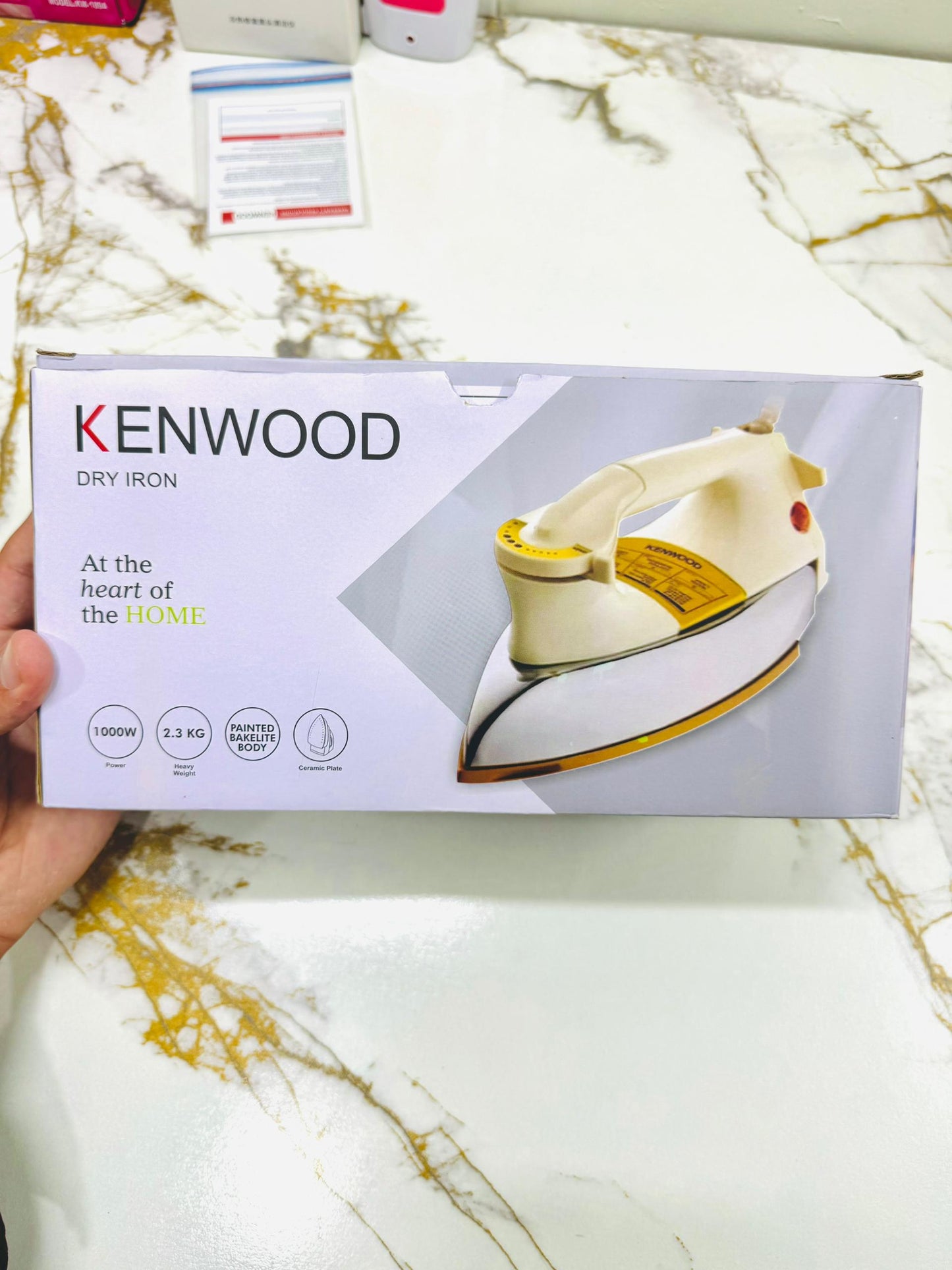 Kenwood Heavy Weight non-stick Dry Iron Gold Sole Plate-1000 W POWER | 1 year warranty
