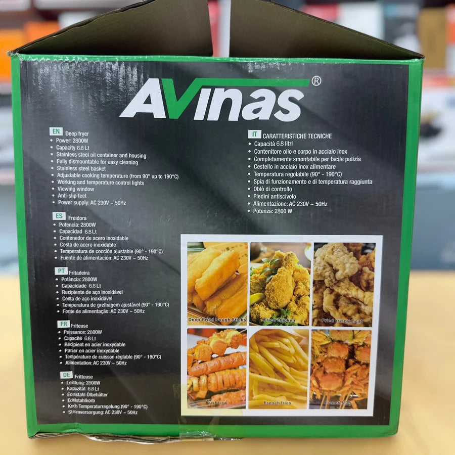 Avinas AV-668Y 6.8L Electric Deep Fryer – Large Capacity Frying for Home & Commercial Use