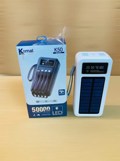 KAMAL K50 50000mAh Solar Energy Intelligent Portable Power Bank