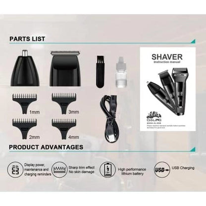 DALING 3-in-1 Professional Grooming Kit  9238 – Shaver, Nose Hair Cutter & Precision Trimmer for Men
