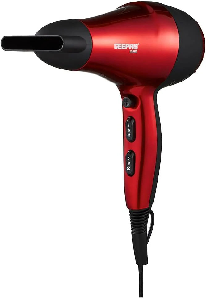 Geepas Travel-Friendly Ionic Hair Dryer 86018 – Compact, Fast & Frizz-Free Styling | AwamiImport.com