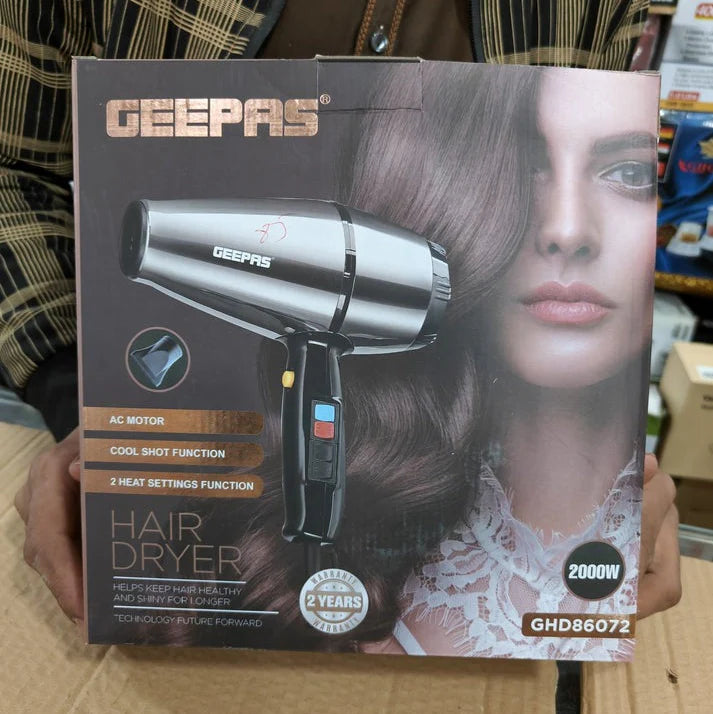 Geepas 2000W Hair Dryer – Powerful Salon & Home Styling Tool | AwamiImport.com