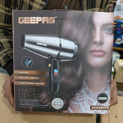 Geepas 2000W Hair Dryer – Powerful Salon & Home Styling Tool | AwamiImport.com
