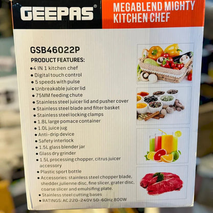 Geepas Megablend Kitchen Chef Food Factory 46022 | AwamiImport.com