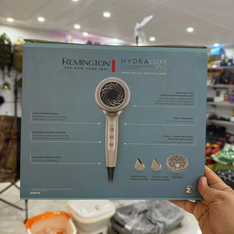 Remington Hydra Luxe Pro Hair Dryer – Advanced Moisture Lock & Fast Styling | AwamiImport.com