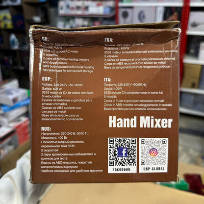 DSP KM-2078 Hand Mixer – 5-Speed Power with Chrome Beaters | AwamiImport.com