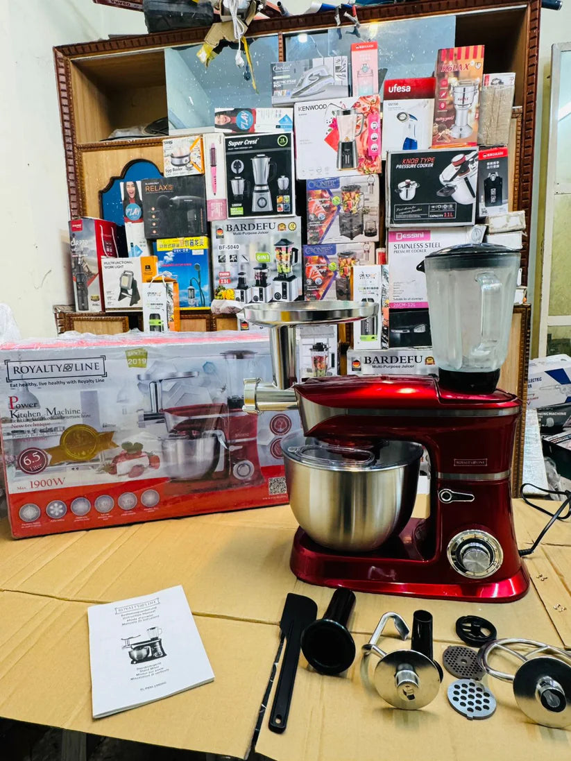 Royalty Line Germany 6.5L Kitchen Master Stand Mixer – 1900W Heavy Duty 3-in-1 Machine |
