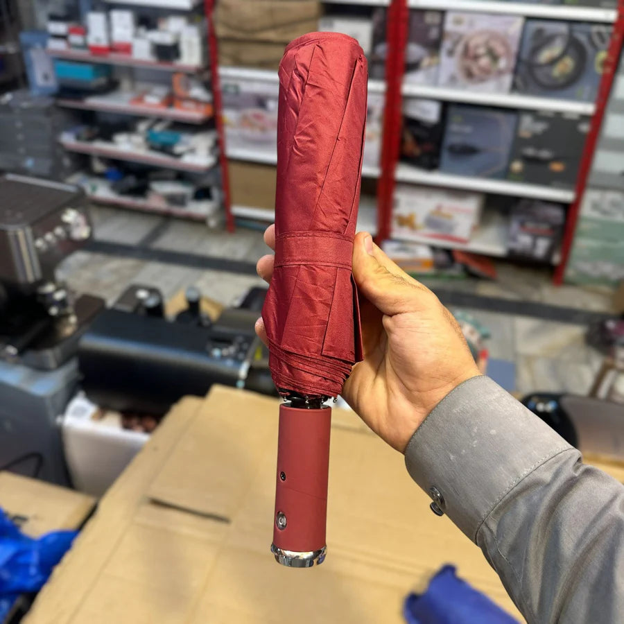 Foldable LED Automatic Umbrella with Pouch – Windproof & Stylish | AwamiImport.com