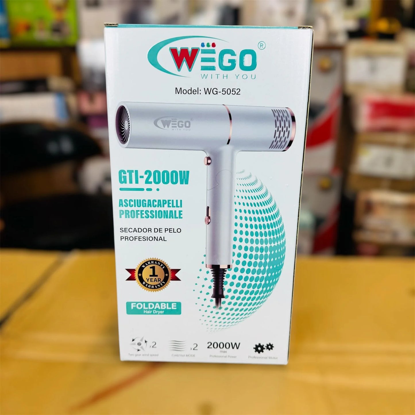 WEGO Foldable Hair Dryer – Compact Fast Drying with 1 Year Warranty | AwamiImport.com