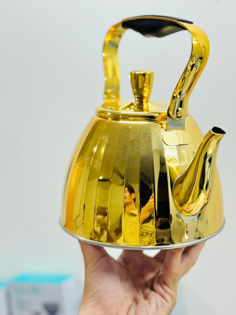 Haus Roland Premium Golden Kettle 3.0 L – Stainless Steel Whistling Tea Kettle |