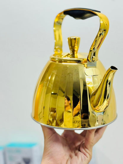 Haus Roland Premium Golden Kettle 3.0 L – Stainless Steel Whistling Tea Kettle |