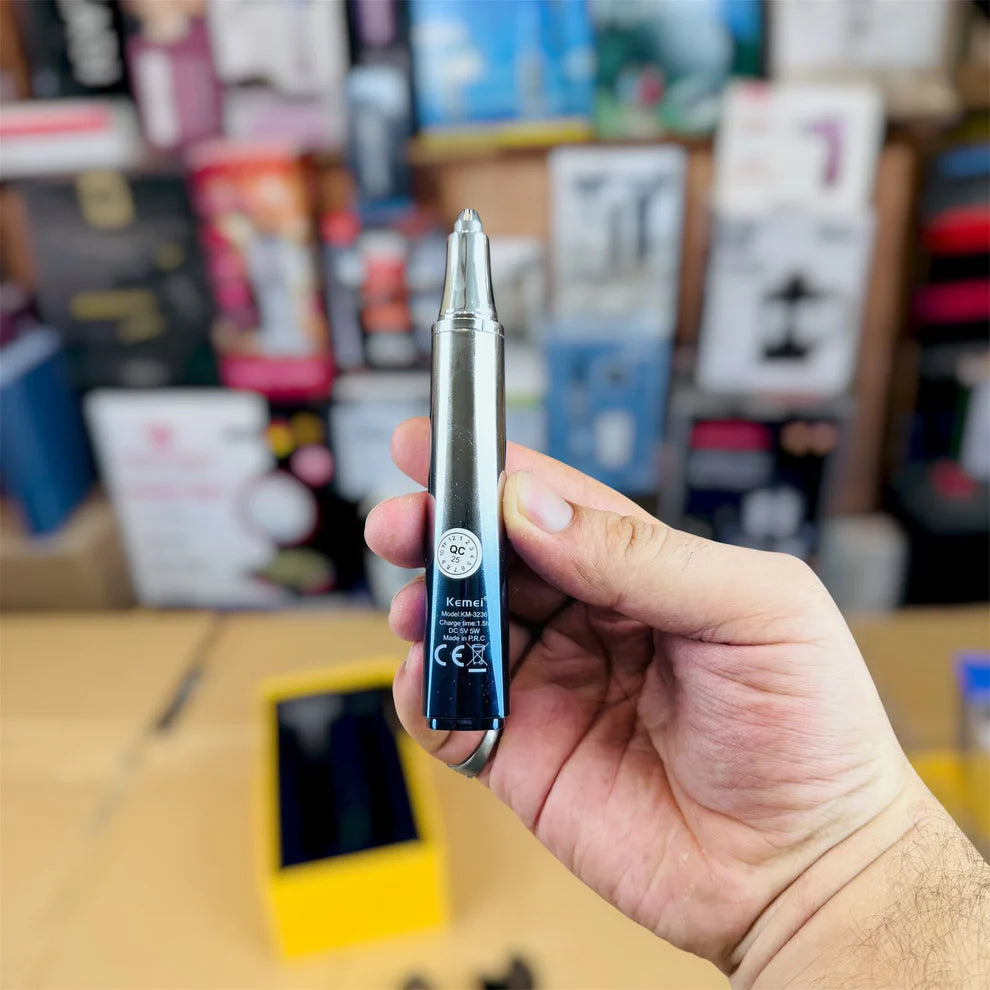 KEMEI KM-3236 2-in-1 Grooming Kit – Metal Body Beard Trimmer & Precision Eyebrow Trimmer for Men