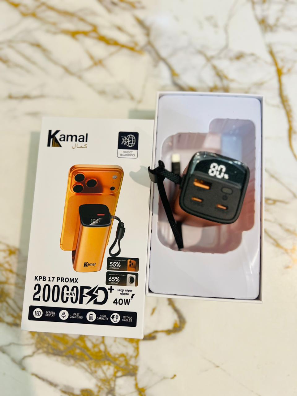 Kamal KPB-17 Pro Max 20000mAh Power Bank – 40W Fast Charging