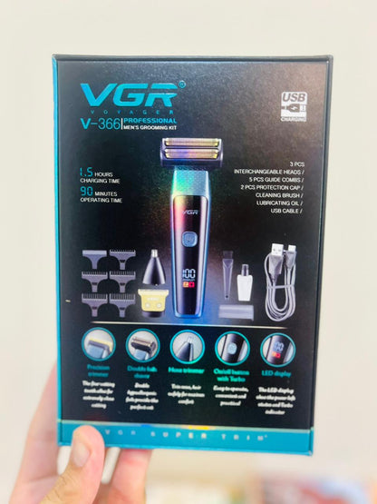 VGR V-366 3-in-1 Professional Grooming Kit – Hair Clipper, Nose Hair Trimmer & Electric Shaver| 🇦🇷 Argentina lot