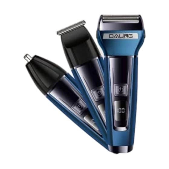 DALING 3-in-1 Professional Grooming Kit  9238 – Shaver, Nose Hair Cutter & Precision Trimmer for Men
